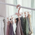 Faltbarer weißer Wäscheständer mit 12 rosa Clips zum Aufhängen von Socken und Wäsche - 12 Clips Nordic Rosa