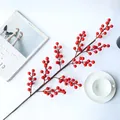 Künstliche 9-Zweig rote Beerenstiele, 90 cm Höhe, nordische dekorative Blumendekoration - 9-Zackige Rote Beeren Zweig