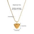 Detailansicht der goldenen Herz-Halskette mit zwei Kettenstilen und Maßen - 18K Gold / Hybrid-Kette Herz Stil / Gold