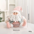 Pink Christmas gnome plush toy with sequins, white beard and dimensions 25x30cm - Sitting - Santa Claus