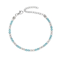 Bracelet 3mm Light Blue & White