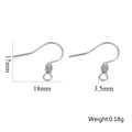 Silver stainless steel ear hooks for DIY jewelry with 17mm height and 0.18g weight - Spiral Earring Hooks - Steel