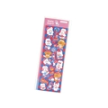 Detail of cute cartoon white bear stickers with a skateboard theme and red checkered pattern - Skateboard Music