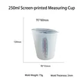 250ml translucent silicone measuring cup with clear scale marks and dimensions - 250ml Screen Printed Scale Measuring Cup