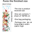 Detailed wall sticker dimensions showing cartoon Christmas animals at 102cm by 30cm size - Watercolor Christmas Animals (102x30cm)