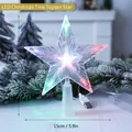 LED Kerstboomtop Ster 18cm kleurrijke acryl decoratie met USB en batterij ondersteuning - Kleurrijk