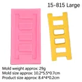 Pink silicone ladder mold for fondant and chocolate cake decorating with dimensions info - No.1 Large / Pink