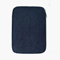 Deep blue fabric storage organizer for Apple Watch bands with silver metal zipper closure - Navy Blue