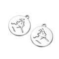 Detailed view of round vintage silver coin pendants with embossed profile for jewelry DIY - Round 5 Medium 8g / 4 Pieces Per Pack
