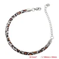 Dettaglio del bracciale a catena serpente da 5mm in acciaio inox con stampa leopardata - Bracciale Leopardato da 5mm Color Acciaio (VL588)