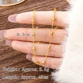 Golden beaded necklace with 0.3cm faceted beads and 45cm chain for women - Sparkling Disco Bead Necklace - Approx. 45cm (X4475)