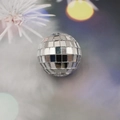 Silver disco mirror ball pendant with sparkling mosaic glass tiles for party decoration - 4cm Sphere