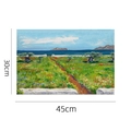 Van Gogh landscape oil painting PVC placemat measuring 30cm x 45cm for dining table - 45x30cm / Flower Field Style 5