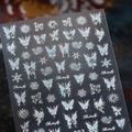3D butterfly nail art sticker with laser holographic finish and snowflake rhinestones 303 - TL-293 Aurora Butterfly Snowflake Rhinestone Style