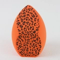 Orange oversized makeup sponge with black leopard pattern in gourd shape for face - Giant Sponge-Orange Leopard-1PC