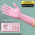 Guantes de protección de nitrilo rosa de 30 cm, diseño largo y grueso, pack de 100 - 100 Piezas De Color Rosa Talla M De 12 Pulgadas