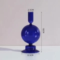 Vaso in vetro blu moderno con forme geometriche e dimensioni con altezza di 18 cm - Sferico / Blu Reale