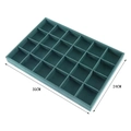 Dark green velvet 24-grid jewelry display tray 35x24cm for rings and earrings - 24-Grid Tray / 35x24x3cm