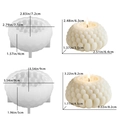 Dettaglio degli stampi in silicone per candele succulente con misure di grandi e piccoli - Set di Stampi per Candele Succulente Grandi e Piccoli