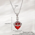 Silver cross necklace with red heart zircon pendant and adjustable chain for women - 2*1.3cm White Gold Plated NAC11-7