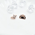Connettore a croce oro rosa e distanziatore con cristalli per gioielli con perle fai-da-te - 10*6 / Oro rosa