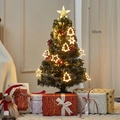 Árbol de Navidad de fibra óptica de 90cm con luces de estrella y cajas de regalo - Árbol de Navidad de 90 cm con luces de estrellas