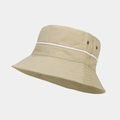 Vue détaillée du chapeau bob kaki avec œillets métalliques respirants sur le côté - Kaki