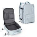 Fashionable light blue backpack with 180-degree flat opening and multi-layer storage - Light Blue (Vertical Single Pull)