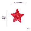 Sparkly red star sequin patch for DIY clothing accessories, 6.5cm size with shiny finish - Red Star #5