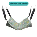 Detail of thin polar bear pattern cat hammock with metal hooks for pet cages - S / Polar Bear Thin Style
