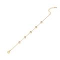 Elegante bracciale in oro con piccoli ciondoli a cuore in cristallo trasparente - 3# Bracciale a Cuore