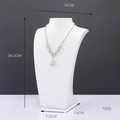 White mannequin bust jewelry display stand for necklaces measuring 26.5 cm in height - Large Neck Model (12)