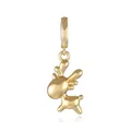 Detail of 18k gold plated deer pendant with polished finish and top ring for DIY jewelry - Deer