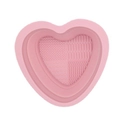 Limpiador de brochas de maquillaje de silicona rosa con forma de corazón - Forma de corazón / Rosa