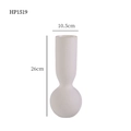 Minimalistische weiße strukturierte Keramikvase für Blumen, 26 cm hoch mit Rippendesign - Weiße gerippte dreiteilige Vase kurz (HP1519)