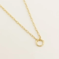 Collar de cadena de clip dorado con cierre de resorte redondo de metal pulido para DIY - Oro (Cadena de Cruz Larga)