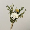 Natural dried flower bouquet with white sola flower, yellow craspedia and green eucalyptus - Premium Gardenia