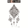 Waterproof temporary tattoo sticker with black wolf totem design, model FF-127 - Auxiliary Totem (FF-127)