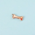 Rose gold bone pendant with red zircon inlay for DIY jewelry and earring accessories - Rose Gold Color July