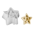 Star shaped silicone candle holder mold with textured edges and finished sample - Star Striped Candle Holder