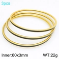 Set di 3 bracciali in acciaio inossidabile dorato 3mm con inserto in smalto nero stile - Nero/Oro