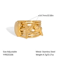 Détails de la bague étoile de mer ajustable en acier inoxydable avec dimensions - Éléments Océaniques Multicouches (YYR025206)