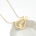 Collana con pendente a cuore geometrico placcata oro 18k con iscrizione LOVE - Oro