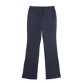 Detail of high-waist flared navy blue trousers with premium texture and precise stitching - XS / Navy Blue Pants