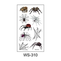 3D spider and spiderweb temporary tattoo sticker in brown and black, model WS-310 - Style WS-310