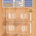 Transparent acrylic wall mount power strip holder with strong adhesive snap-on hooks - 30 Pairs Double Buckle Set