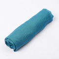 Teal Bali yarn scarf with fringe detail, lightweight and breathable solid fabric wrap - Teal