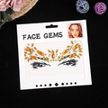 Self-adhesive yellow and clear face gems with mixed shapes for makeup decoration - 1 Sheet / Yellow