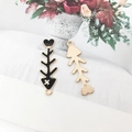 DIY black enamel and gold fishbone charm accessories for earring and keychain making - Fishbone