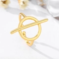 Minimalistischer goldener geometrischer Ring mit Kreis-Design auf weißem Hintergrund - Einstellbar Offen / Gold